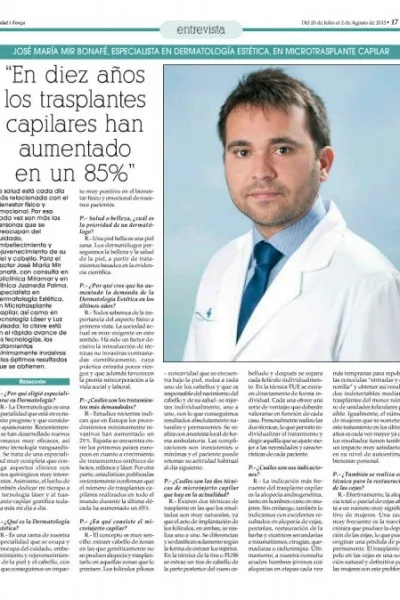 Doctor José María Mir en Salut i Força injerto capilar Doctor José María Mir en Salut i Força injerto capilar