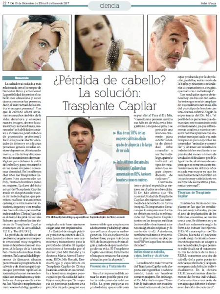 Reportaje trasplante capilar. Dr. José Reportaje trasplante capilar. Dr. José
